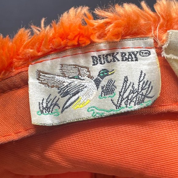 Vintage 1950's Duck Bay Hunter Orange Winter Cap with Ear Flaps Size M - Picture 9 of 9